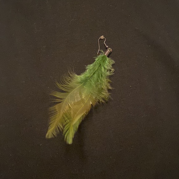 Unique boho feather earrings - Picture 3 of 5